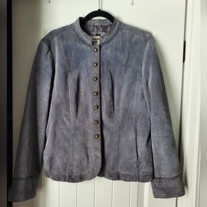 A.M.I Women's  Leather Suede Jacket